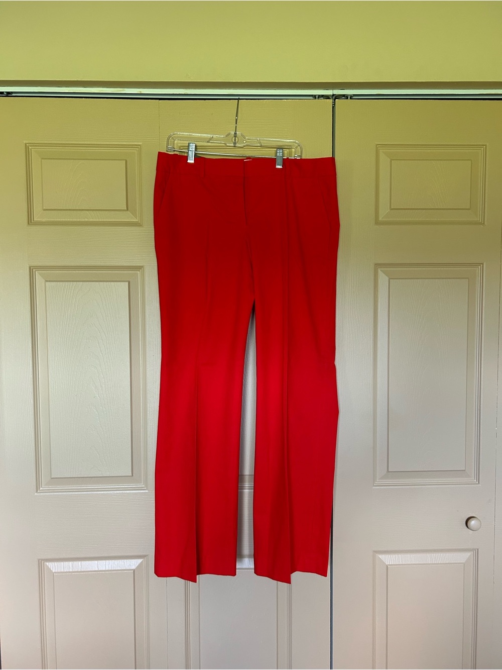 J. Crew Wide-Leg Dress Pants in Bright Red